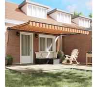 Berkfield Home Retractable Awning Manual Yellow & Orange 450x300 cm Berkfield Home Multicolor 450x300 cm