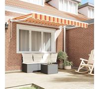 Berkfield Home Retractable Awning Manual Yellow / Orange / White 350x200 cm Berkfield Home Yellow 350x200 cm