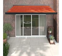 Berkfield Home Retractable Awning Orange & Brown 3.5x2.5 m Fabric & Aluminium Berkfield Home Multicolor