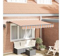 Berkfield Home Retractable Awning Orange / Grey / Blue Anthracite Berkfield Home Blue
