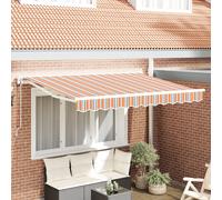 Berkfield Home Retractable Awning Orange / Grey / Blue White 350x200 cm Fabric Berkfield Home Blue 350x200 cm