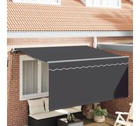 Berkfield Home Retractable Awning Retractable Manual Anthracite 300 x 200 cm Fabric Berkfield Home Multicolor 300 x 200 cm