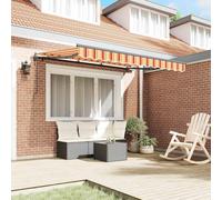 Berkfield Home Retractable Awning Yellow & Orange & Anthracite Large Berkfield Home Yellow
