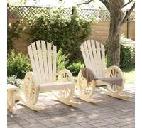 Berkfield Home Rocking Adirondack Chairs 2 pcs Solid Wood Fir in Light Tan Berkfield Home Light Tan