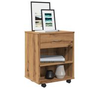 Berkfield Home Rolling Cabinet Artisan Oak 46x36x59 cm Engineered Wood in Brown | Size: 46 x 36 x 59 cm Berkfield Home Brown 46 x 36 x 59 cm