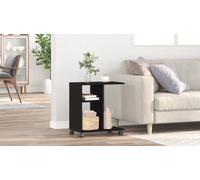 Berkfield Home Rolling Side Table Black Oak 50x30x55 cm Made of Engineered Wood | Size: 50 x 30 x 55 cm Berkfield Home Black 50 x 30 x 55 cm