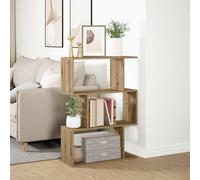 Berkfield Home Room Divider Bookcase 3-Tier Artisan Oak 70x24x97 cm Engineered Wood in Brown | Size: 70 x 24 x 97 cm Berkfield Home Brown 70 x 24 x 97 cm