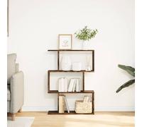 Berkfield Home Room Divider Bookcase 3-Tier Smoked Oak 70x24x97 cm Engineered Wood in Brown | Size: 70 x 24 x 97 cm Berkfield Home Brown 70 x 24 x 97 cm