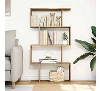 Berkfield Home Room Divider Bookcase 4-Tier Artisan Oak 70x24x129 cm Engineered Wood in Brown | Size: 70 x 24 x 129 cm Berkfield Home Brown 70 x 24 x 129 cm