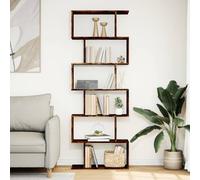 Berkfield Home Room Divider Bookcase 6-Tier Smoked Oak 70x24x193 cm Engineered Wood in Brown | Size: 70 x 24 x 193 cm Berkfield Home Brown 70 x 24 x 193 cm