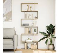 Berkfield Home Room Divider Bookcase 6-Tier Sonoma Oak 70x24x193 cm Engineered Wood in Light Tan | Size: 70 x 24 x 193 cm Berkfield Home Light Tan 70 x 24 x 193 cm