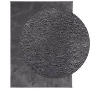 Berkfield Home Rug Short Pile Soft & Washable Anthracite 240x340 cm in Dark Grey | Size: 100 cm diameter Berkfield Home Dark Grey 100 cm diameter