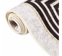 Berkfield Home Rug Washable 80x150 cm Light Beige Anti Slip | Size: 100 cm diameter Berkfield Home Beige 100 cm diameter