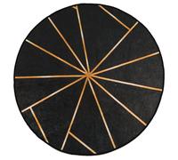 Berkfield Home Rug Washable Black & Gold Ã˜ 120 cm Anti Slip | Size: 100 cm diameter Berkfield Home Multicolor 100 cm diameter