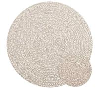 Berkfield Home Rug ZIZUR Cream √ò 90 cm Jute Look Indoor & Outdoor | Size: Medium Berkfield Home Cream Medium