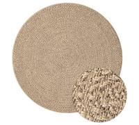 Berkfield Home Rug ZIZUR √ò 200 cm Jute Look Indoor & Outdoor in Light Tan | Size: Medium Berkfield Home Light Tan Medium