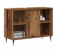 Berkfield Home Rustic Bathroom Vanity Old Wood Solid Wood Medium Storage in Brown Berkfield Home Brown