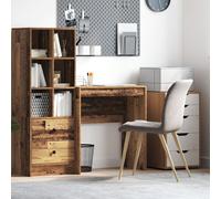 Berkfield Home Rustic Writing Desk Old Wood Particle Board Small Storage in Brown Berkfield Home Brown