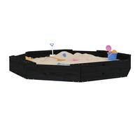 Berkfield Home Sandbox with Seats Black Octagon Solid Wood Pine Berkfield Home Black