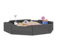 Berkfield Home Sandbox with Seats Grey Octagon Solid Wood Pine Berkfield Home Grey