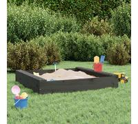 Berkfield Home Sandbox with Seats Grey Square Solid Wood Pine Berkfield Home Grey