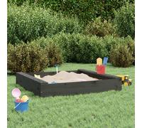 Berkfield Home Sandbox with Seats Grey Square Solid Wood Pine Berkfield Home Grey