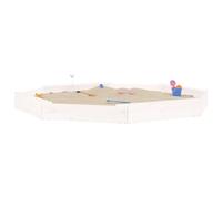 Berkfield Home Sandbox with Seats White Octagon Solid Wood Pine Berkfield Home White