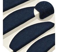 Berkfield Home Self-adhesive Stair Mats 5 pcs Navy 65x21x4 cm Needle Punch in Blue | Size: Medium Berkfield Home Blue Medium
