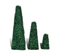 Berkfield Home Set of 3 Artificial Boxwood Pyramid Topiary in Green Berkfield Home Green