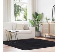 Berkfield Home Shaggy Rug High Pile NAVARRA Black 200x200 cm Polyester | Size: Medium Berkfield Home Black Medium