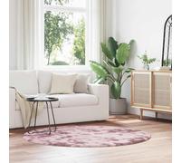 Berkfield Home Shaggy Rug High Pile NAVARRA Dusty Pink 160x160 cm Polyester | Size: Medium Berkfield Home Pink Medium
