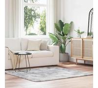 Berkfield Home Shaggy Rug High Pile NAVARRA Light Grey 160x160 cm Polyester | Size: Medium Berkfield Home Grey Medium