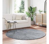 Berkfield Home Shaggy Rug High Pile NAVARRA Light Grey 160x160 cm Polyester | Size: Medium Berkfield Home Grey Medium