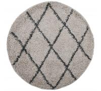 Berkfield Home Shaggy Rug PAMPLONA High Pile Modern Beige & Anthracite √ò 100 cm | Size: Medium Berkfield Home Multicolor Medium