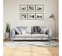 Berkfield Home Shaggy Rug PAMPLONA High Pile Modern Cream & Black 100x200 cm | Size: Medium Berkfield Home Multicolor Medium