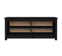 Berkfield Home Shoe Bench Black 110x38x45.5 cm Solid Wood Pine Berkfield Home Black 110x38x45.5 cm