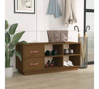 Berkfield Home Shoe Bench Honey Brown 100x34x45 cm Solid Wood Pine | Size: 100 x 34 x 45 cm Berkfield Home Brown 100 x 34 x 45 cm