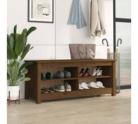 Berkfield Home Shoe Bench Honey Brown 110x38x45.5 cm Solid Wood Pine Berkfield Home Brown 110x38x45.5 cm