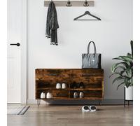 Berkfield Home Shoe Bench Smoked Oak 102x35x55 cm Engineered Wood in Brown | Size: 102 x 35 x 55 cm Berkfield Home Brown 102 x 35 x 55 cm