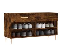 Berkfield Home Shoe Bench Smoked Oak 102x35x55 cm Engineered Wood in Brown | Size: 102 x 35 x 55 cm Berkfield Home Brown 102 x 35 x 55 cm