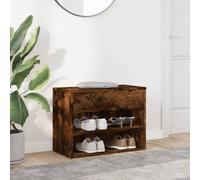 Berkfield Home Shoe Bench Smoked Oak 60x30x45 cm Engineered Wood in Brown | Size: 60 x 30 x 45 cm Berkfield Home Brown 60 x 30 x 45 cm
