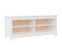 Berkfield Home Shoe Bench White 110x38x45.5 cm Solid Wood Pine Berkfield Home White 110x38x45.5 cm