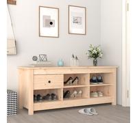Berkfield Home Shoe Cabinet 110x38x45.5 cm Solid Wood Pine in Brown Berkfield Home Brown 110x38x45.5 cm