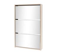 Berkfield Home Shoe Cabinet 3-Layer Mirror Oak 63x17x102.5 cm in Light Brown Berkfield Home Light Brown 63x17x102.5 cm