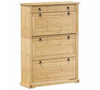 Berkfield Home Shoe Cabinet Corona 99x32x138 cm Solid Wood Pine in Tan | Size: 99 x 32 x 138 cm Berkfield Home Tan 99 x 32 x 138 cm