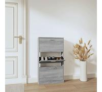 Berkfield Home Shoe Cabinet Grey Sonoma 59x17x108 cm Engineered Wood | Size: 59 x 17 x 108 cm Berkfield Home Grey 59 x 17 x 108 cm
