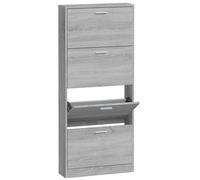 Berkfield Home Shoe Cabinet Grey Sonoma 59x17x150 cm Engineered Wood | Size: 59 x 17 x 150 cm Berkfield Home Grey 59 x 17 x 150 cm