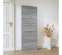 Berkfield Home Shoe Cabinet Grey Sonoma 59x17x169 cm Engineered Wood | Size: 59 x 17 x 169 cm Berkfield Home Grey 59 x 17 x 169 cm
