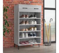 Berkfield Home Shoe Cabinet Grey Sonoma 60x35x105 cm Engineered Wood | Size: 60 x 35 x 105 cm Berkfield Home Grey 60 x 35 x 105 cm