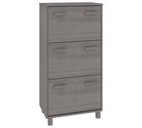 Berkfield Home Shoe Cabinet HAMAR Light Grey 59.5x35x117 cm Solid Wood Pine Berkfield Home Grey 59.5x35x117 cm